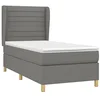 Image de vidaXL Sommier à lattes de lit avec matelas Gris foncé 90x200 cm Tissu
