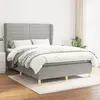Image de vidaXL Sommier à lattes de lit avec matelas Gris clair 140x190cm Tissu
