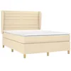 Image de vidaXL Sommier à lattes de lit avec matelas Crème 140x190 cm Tissu