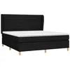Image de vidaXL Sommier à lattes de lit avec matelas Noir 160x200 cm Tissu