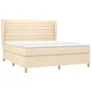 Image de vidaXL Sommier à lattes de lit avec matelas Crème 160x200 cm Tissu