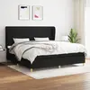 Image de vidaXL Sommier à lattes de lit avec matelas Noir 200x200 cm Tissu