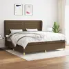Image de vidaXL Sommier à lattes de lit avec matelas Marron foncé 200x200 cm