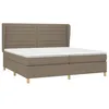 Image de vidaXL Sommier à lattes de lit avec matelas Taupe 200x200 cm Tissu