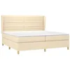 Image de vidaXL Sommier à lattes de lit avec matelas Crème 200x200 cm Tissu