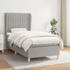 Image de vidaXL Sommier à lattes de lit et matelas Gris clair 90x190 cm Tissu