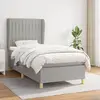 Image de vidaXL Sommier à lattes de lit avec matelas Gris clair 90x200 cm Tissu