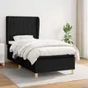 Image de vidaXL Sommier à lattes de lit avec matelas Noir 100x200 cm Tissu