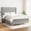 Image de vidaXL Sommier à lattes de lit avec matelas Gris clair 140x190cm Tissu