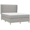 Image de vidaXL Sommier à lattes de lit avec matelas Gris clair 140x200cm Tissu
