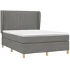 Image de vidaXL Sommier à lattes de lit avec matelas Gris foncé 140x200cm Tissu