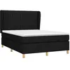 Image de vidaXL Sommier à lattes de lit avec matelas Noir 140x200 cm Tissu