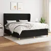 Image de vidaXL Sommier à lattes de lit avec matelas Noir 160x200 cm Tissu