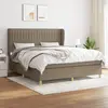 Image de vidaXL Sommier à lattes de lit avec matelas Taupe 160x200 cm Tissu