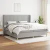 Image de vidaXL Sommier à lattes de lit avec matelas Gris clair 200x200cm Tissu