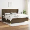 Image de vidaXL Sommier à lattes de lit avec matelas Marron foncé 200x200 cm