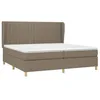 Image de vidaXL Sommier à lattes de lit avec matelas Taupe 200x200 cm Tissu