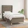 Image de vidaXL Sommier à lattes de lit avec matelas Taupe 90x190 cm Tissu