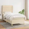 Image de vidaXL Sommier à lattes de lit avec matelas Crème 100x200 cm Tissu