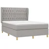 Image de vidaXL Sommier à lattes de lit avec matelas Gris clair 140x190cm Tissu