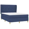 Image de vidaXL Sommier à lattes de lit avec matelas Bleu 140x190 cm Tissu