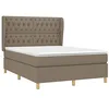 Image de vidaXL Sommier à lattes de lit avec matelas Taupe 140x200 cm Tissu