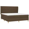 Image de vidaXL Sommier à lattes de lit avec matelas Marron foncé 180x200 cm