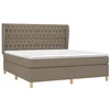 Image de vidaXL Sommier à lattes de lit avec matelas Taupe 180x200 cm Tissu