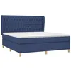 Image de vidaXL Sommier à lattes de lit avec matelas Bleu 180x200 cm Tissu