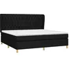 Image de vidaXL Sommier à lattes de lit avec matelas Noir 200x200 cm Tissu