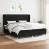 Image de vidaXL Sommier à lattes de lit avec matelas Noir 200x200 cm Tissu