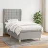 Image de vidaXL Sommier à lattes de lit et matelas Gris clair 90x190 cm Tissu