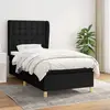 Image de vidaXL Sommier à lattes de lit avec matelas Noir 90x190 cm Tissu