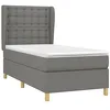 Image de vidaXL Sommier à lattes de lit avec matelas Gris foncé 90x200 cm Tissu