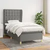 Image de vidaXL Sommier à lattes de lit avec matelas Gris foncé 90x200 cm Tissu