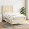 Image de vidaXL Sommier à lattes de lit avec matelas Crème 100x200 cm Tissu