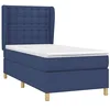 Image de vidaXL Sommier à Lattes de Lit avec Matelas, Lit Rembourré, Lit Simple, Lit Adulte de Chambre à Coucher Intérieur, Moderne, Bleu 100x200 cm Tissu
