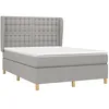 Image de vidaXL Sommier à lattes de lit avec matelas Gris clair 140x190cm Tissu