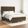 Image de vidaXL Sommier à lattes de lit avec matelas Marron foncé 140x190 cm