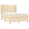 Image de vidaXL Sommier à lattes de lit avec matelas Crème 140x190 cm Tissu