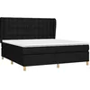 Image de vidaXL Sommier à lattes de lit avec matelas Noir 160x200 cm Tissu