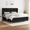 Image de vidaXL Sommier à lattes de lit avec matelas Noir 160x200 cm Tissu