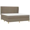 Image de vidaXL Sommier à lattes de lit avec matelas Taupe 160x200 cm Tissu