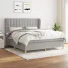 Image de vidaXL Sommier à lattes de lit avec matelas Gris clair 180x200cm Tissu