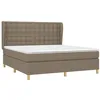 Image de vidaXL Sommier à lattes de lit avec matelas Taupe 180x200 cm Tissu