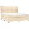 Image de vidaXL Sommier à lattes de lit avec matelas Crème 180x200 cm Tissu