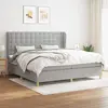 Image de vidaXL Sommier à lattes de lit avec matelas Gris clair 200x200cm Tissu