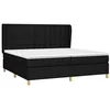 Image de vidaXL Sommier à lattes de lit avec matelas Noir 200x200 cm Tissu