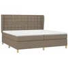Image de vidaXL Sommier à lattes de lit avec matelas Taupe 200x200 cm Tissu
