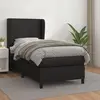 Image de vidaXL Sommier à lattes de lit avec matelas Noir 100x200 cm Similicuir